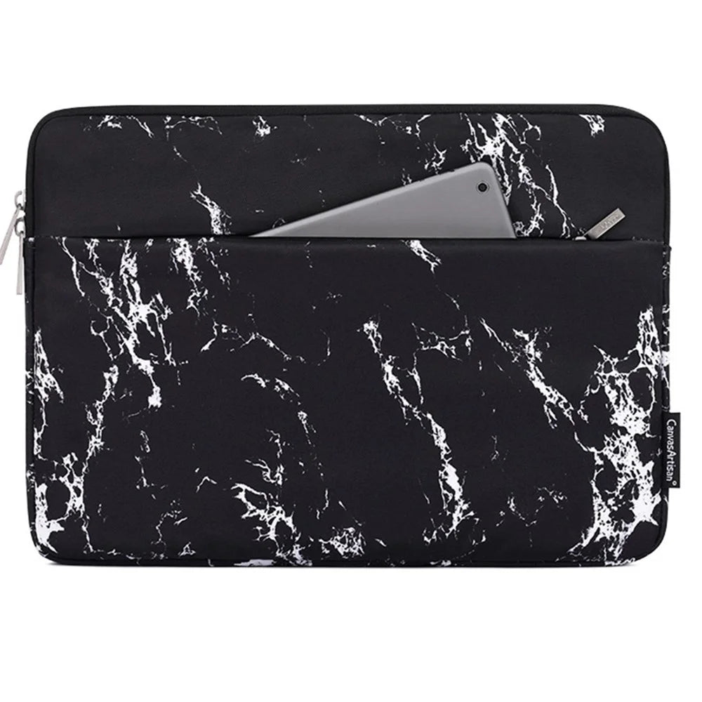 CANVASARTISAN H32-11 15-inch Laptop Portable Zipper Bag Anti-drop Printed Notebook Protective Sleeve - Black - 1