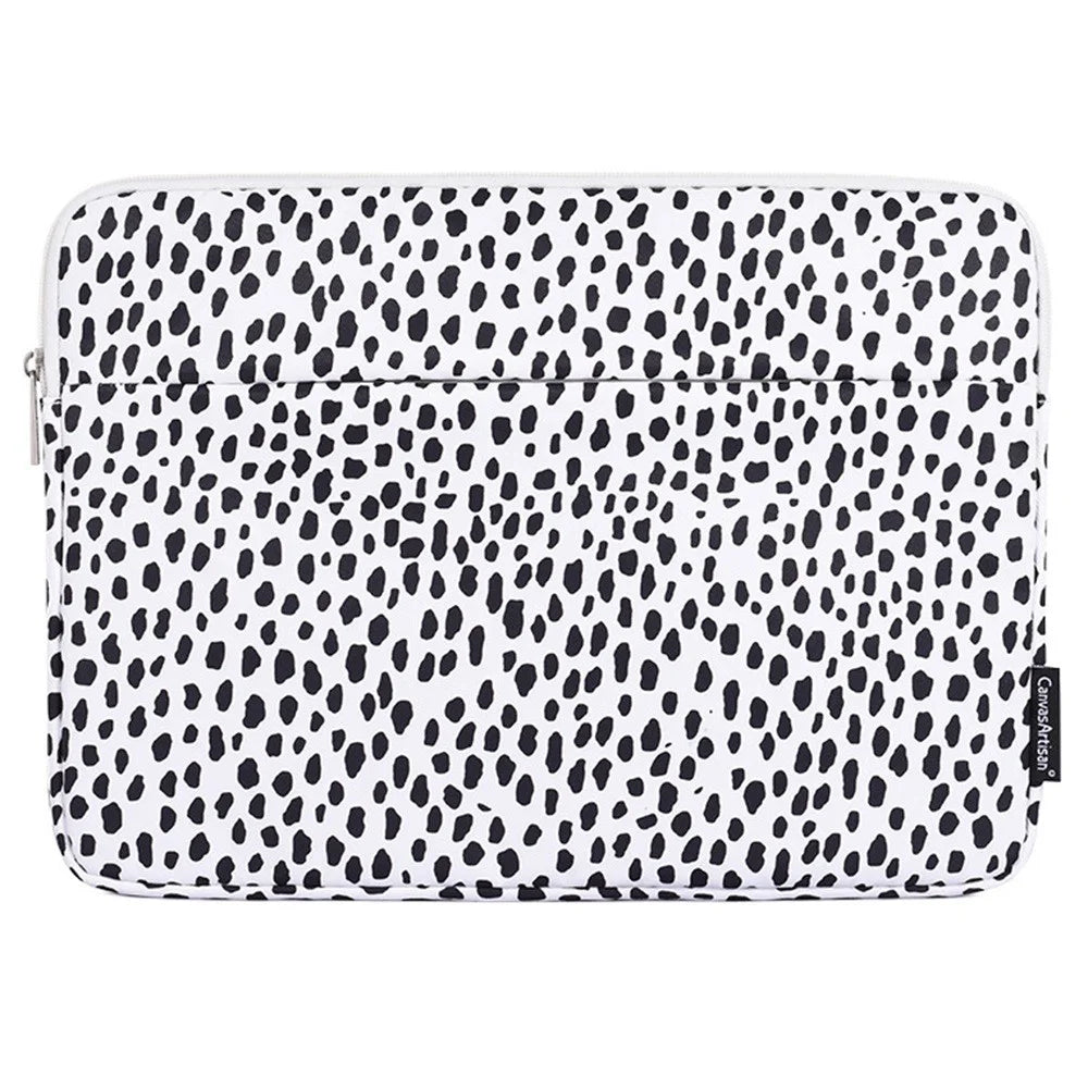 CANVASARTISAN H36-11 14-inch Notebook Protective Sleeve Black Spotted Laptop Portable Computer Zipper Bag - 1