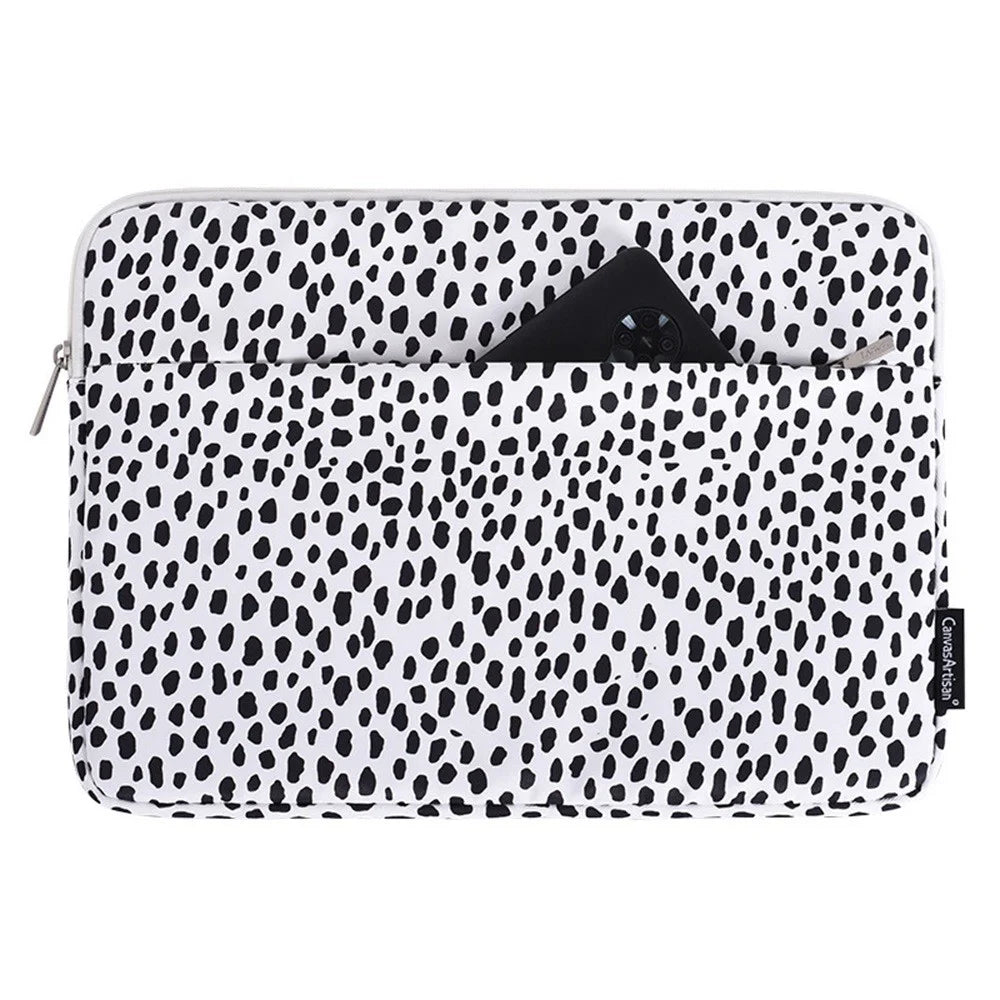 CANVASARTISAN H36-11 14-inch Notebook Protective Sleeve Black Spotted Laptop Portable Computer Zipper Bag - 2