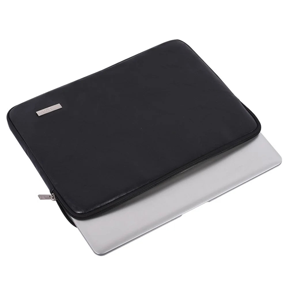 CANVASARTISAN  L38-T0311 PU Leather Sleeve Bag for 15 inch Portable Carrying Case with Small Bag Laptops Shockproof Protector - Black - 2