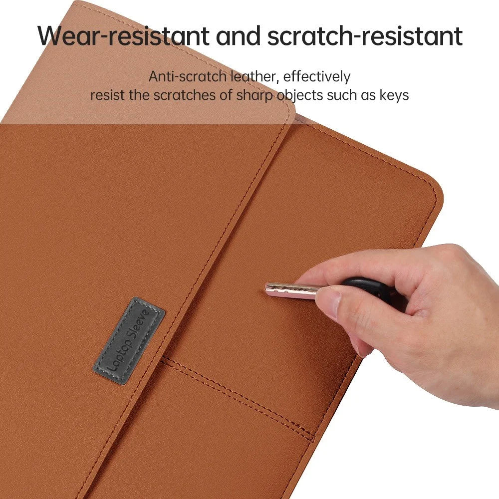 11-12 Inch Laptop Storage Bag for MacBook Anti-scratch PU Leather Notebook Computer Sleeve Mouse Pad - Pink - 5