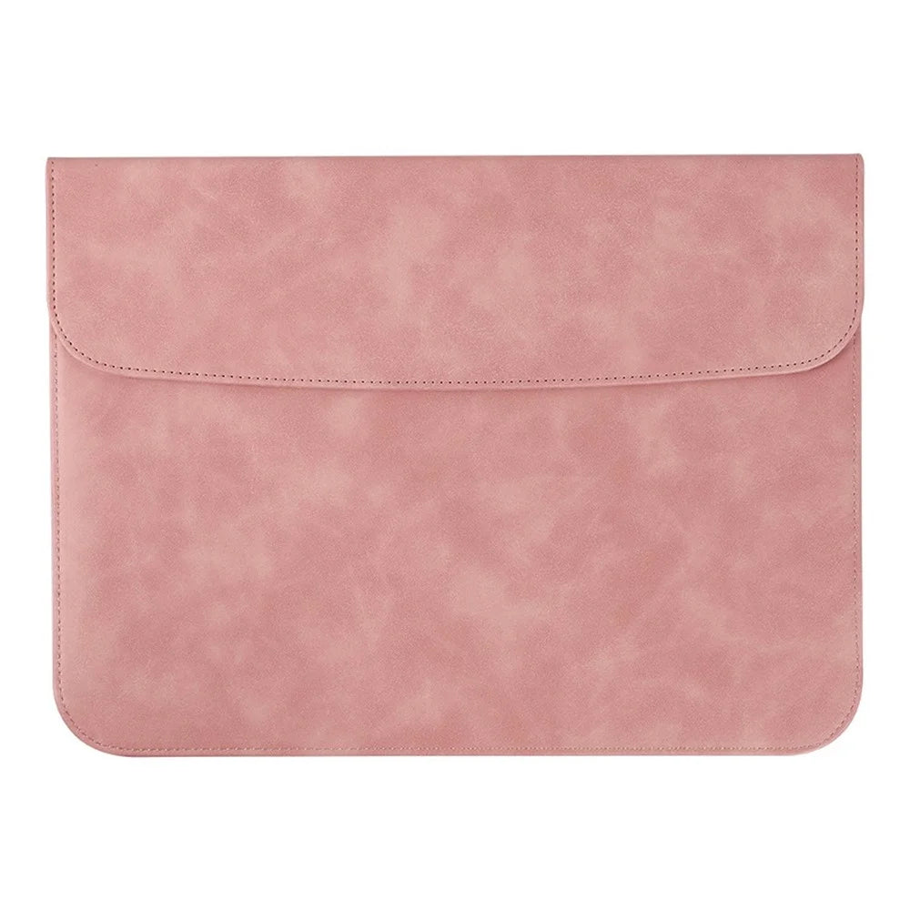 SS13 15.4 inch Laptop Case Sleeve Waterproof PU Leather Mouse Pad Notebook Computer Pouch Mouse Mat Thin Bag - Pink - 1
