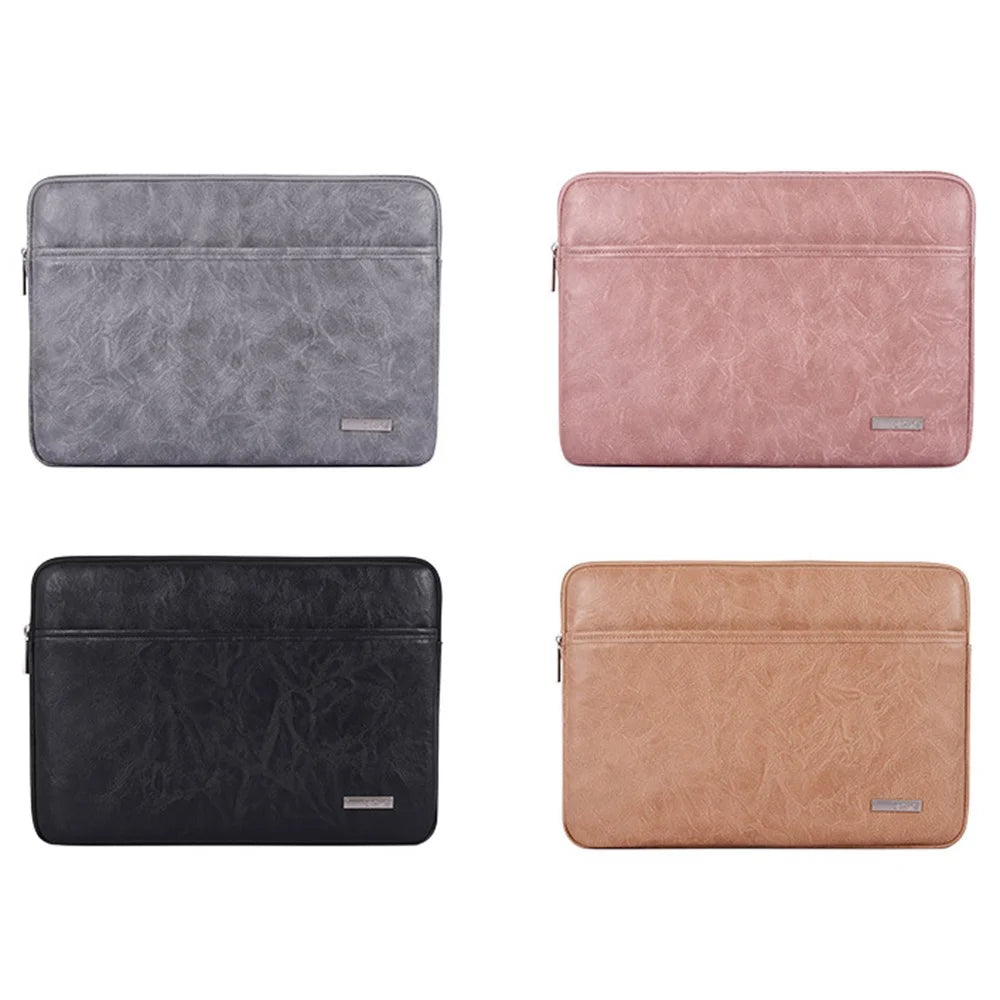 CANVASARTISAN  L38-T06 PU Leather Sleeve Bag for 12 inch Laptop Portable Carrying Case Shockproof Notebook Protector - Grey - 7