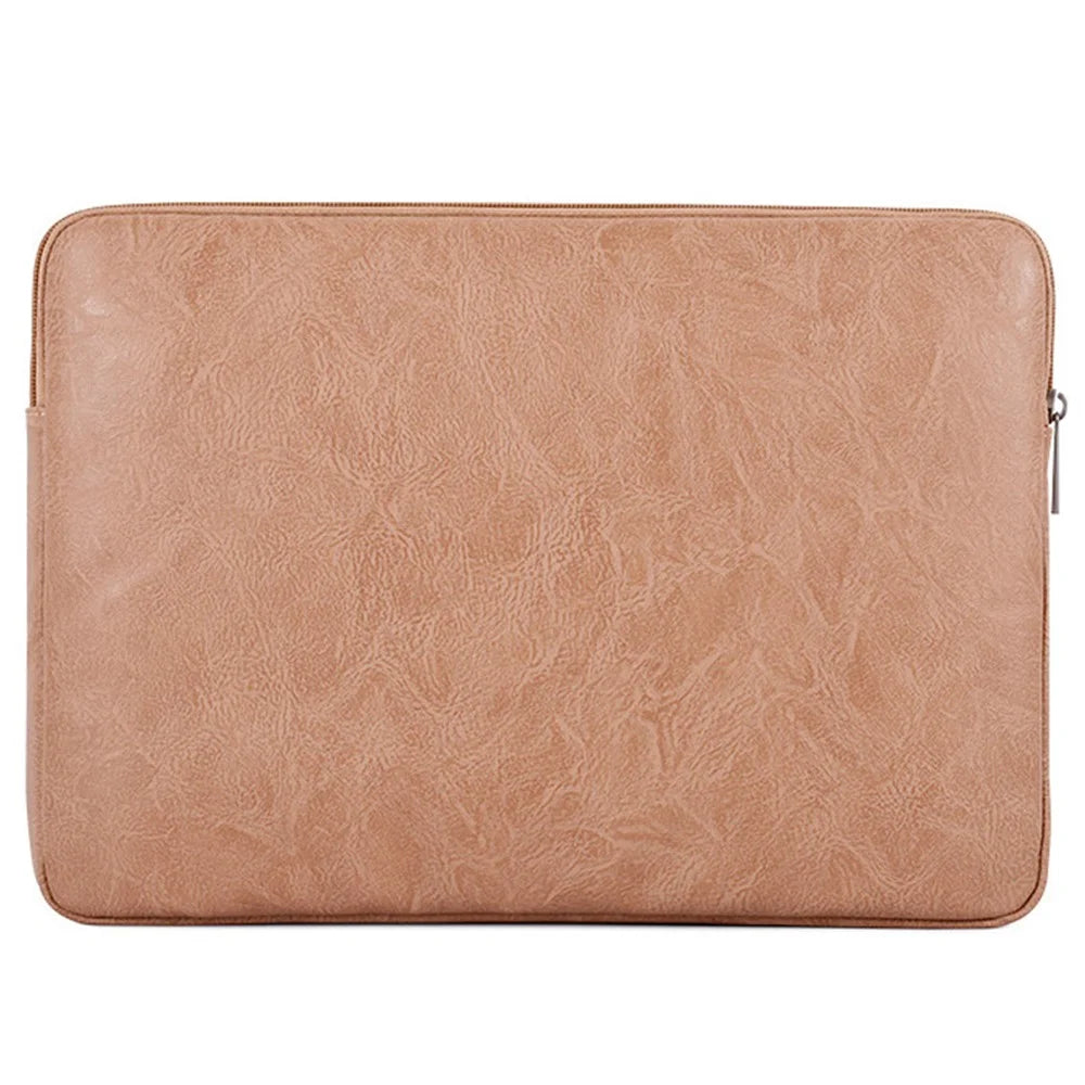 CANVASARTISAN L38-T0621 15-inch Ultra-slim Large Laptop Sleeve Bag PU Leather Notebook Computer Carrying Bag with Small Pouch - Khaki - 2