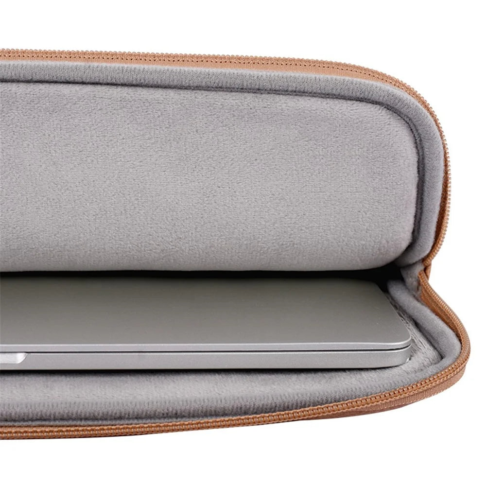 CANVASARTISAN L38-T0621 15-inch Ultra-slim Large Laptop Sleeve Bag PU Leather Notebook Computer Carrying Bag with Small Pouch - Khaki - 4