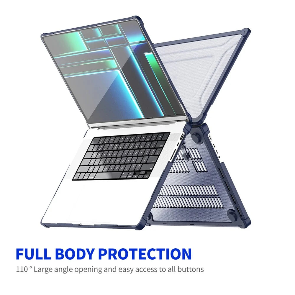 ENKAY HAT PRINCE Hard PC Case for MacBook Pro 14 inch (2026) A3427 A3426 / (2025) A3434 A3112 A3185 A3401 / (2024) A2918 A2992 / (2023) A2779 / (2022) / (2021) A2442 (EU) Laptop Cover with Kickstand - Dark Blue - 2