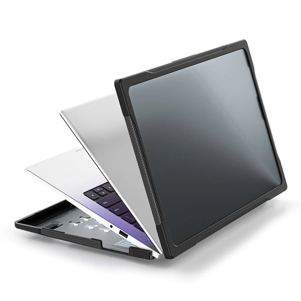 Sailor Series for Huawei MateBook D14 (2023) Laptop Case Dual Layer PC+TPU Protective Cover - Transparent Black - 2