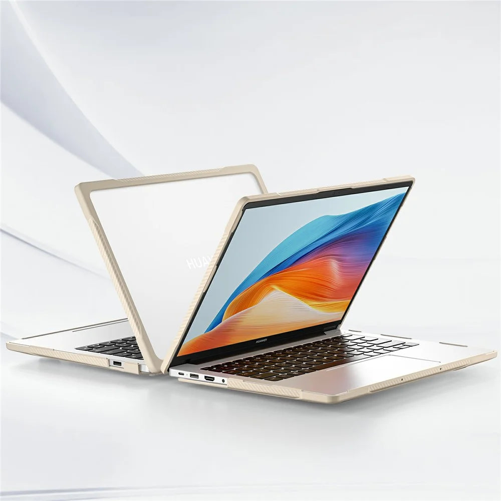 Sailor Series for Huawei MateBook D14 (2023) Case PC+TPU Anti-Cracking Protective Cover - Khaki - 3