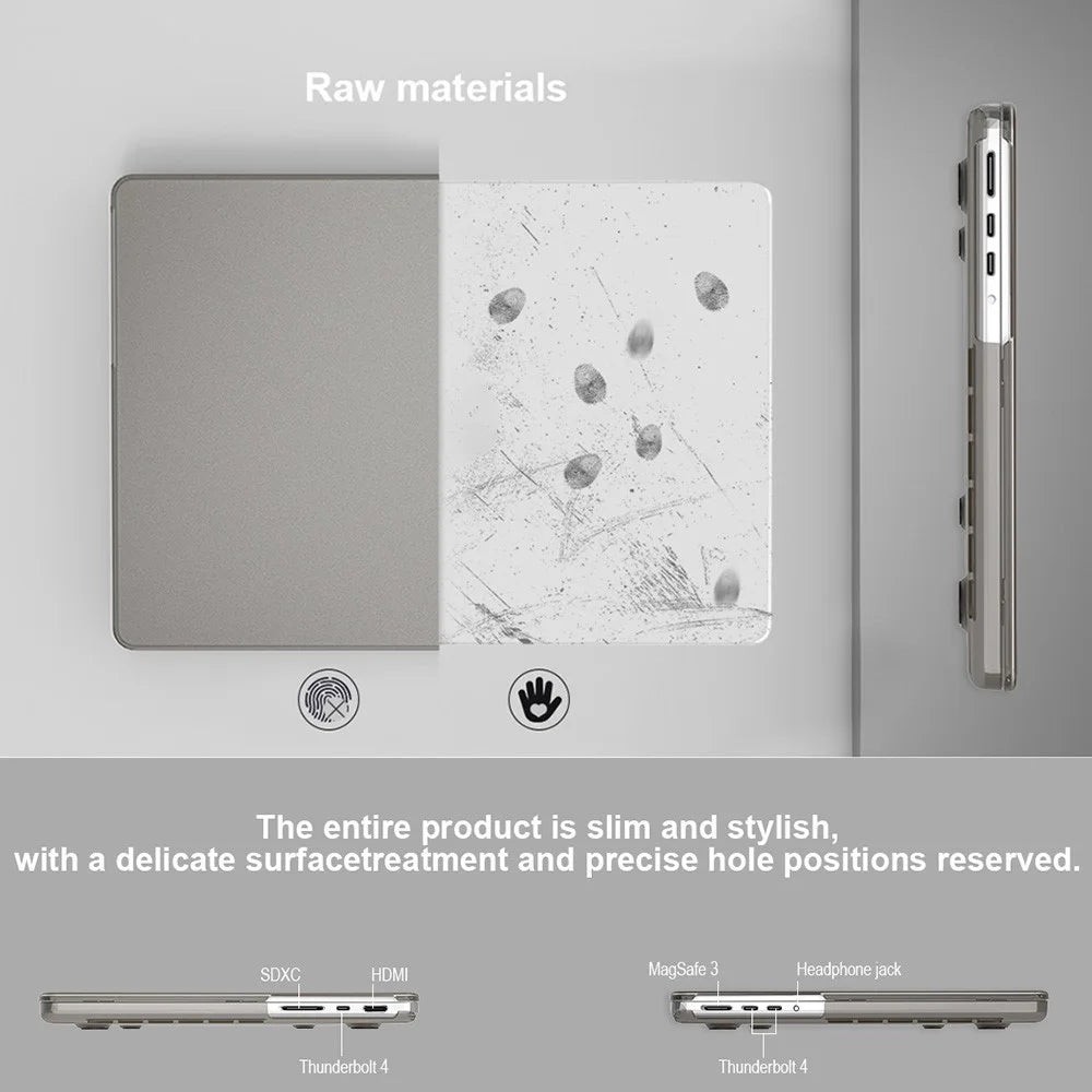 BENWIS MP-SMC For MacBook Pro 16 inch (2026) A3429 A3428 / (2025) A3186 A3403 / (2024) A2991 / (2023) A2780 / (2021) A2485 Laptop Case Slim Notebook Cover - Transparent Black - 7