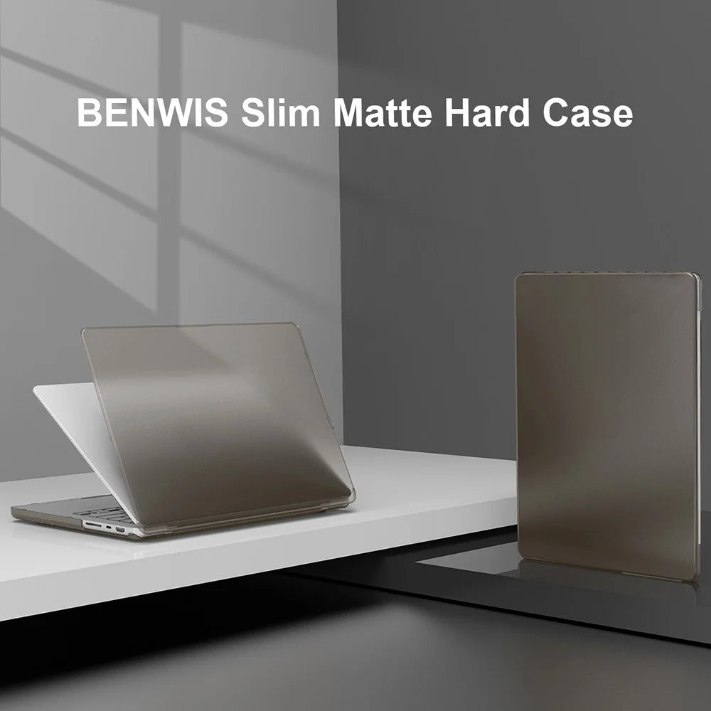 BENWIS MP-SMC For MacBook Air 13 inch (2010-2012) A1369 / (2018) A1466 Cover Laptop Case Shockproof Protector - Transparent Black - 5