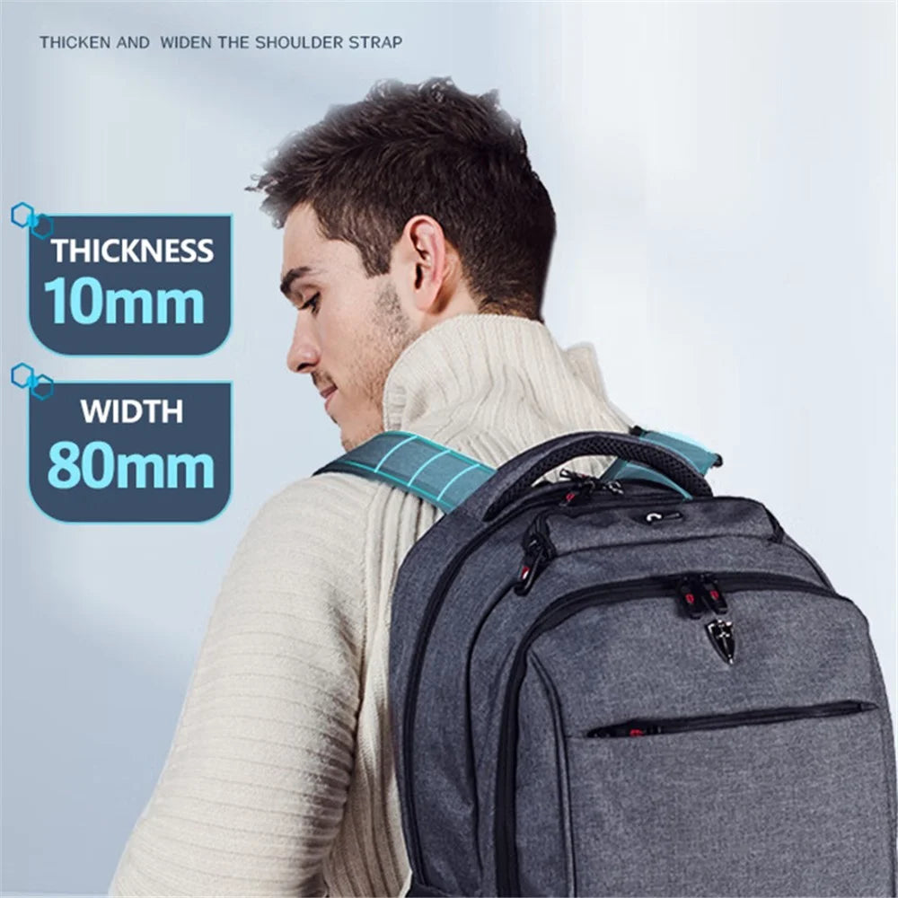 VICTORIATOURIST V906 USB Business Travel Backpack Dual Shoulder 15.6-inch Laptop Bag with USB Port, Upgraded Version - Grey - 4