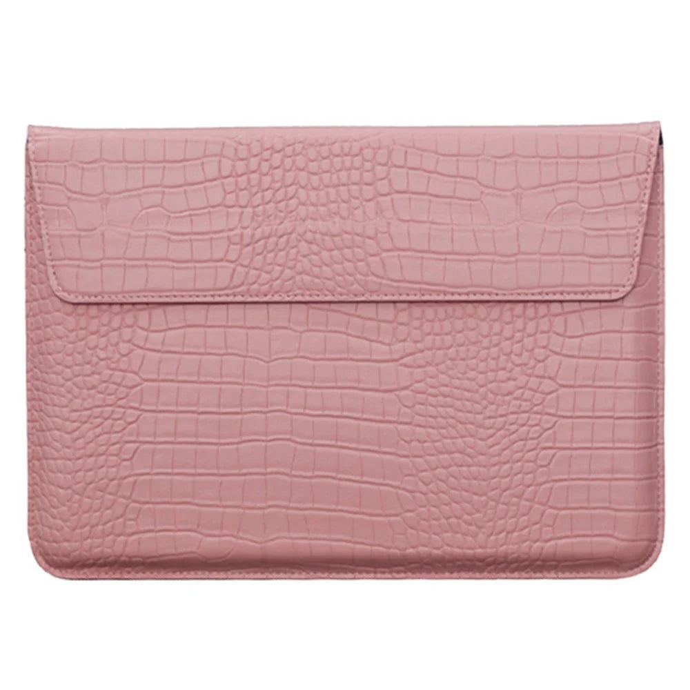 13.3 inch Notebook Computer Storage Bag Laptop Sleeve PU Leather Bag - Light Pink - 1