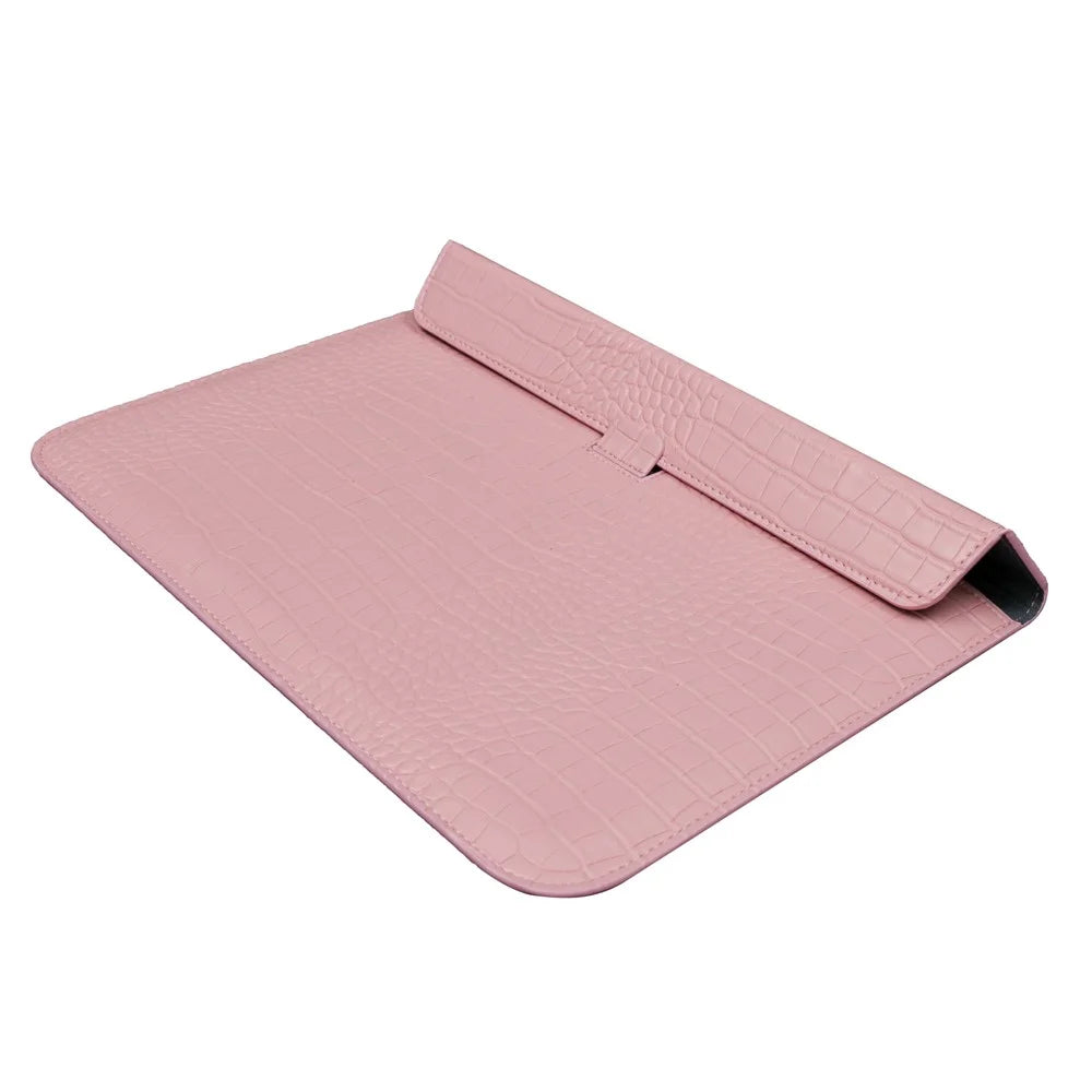 13.3 inch Notebook Computer Storage Bag Laptop Sleeve PU Leather Bag - Light Pink - 4
