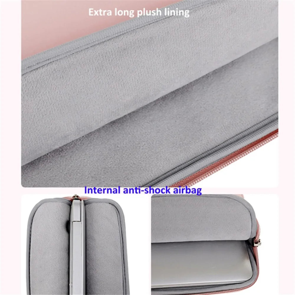 15-15.6 inch Notebook Bag Oxford Cloth Laptop Bag with Zipper Portable Phone Mouse Storage Bag - Pink - 5