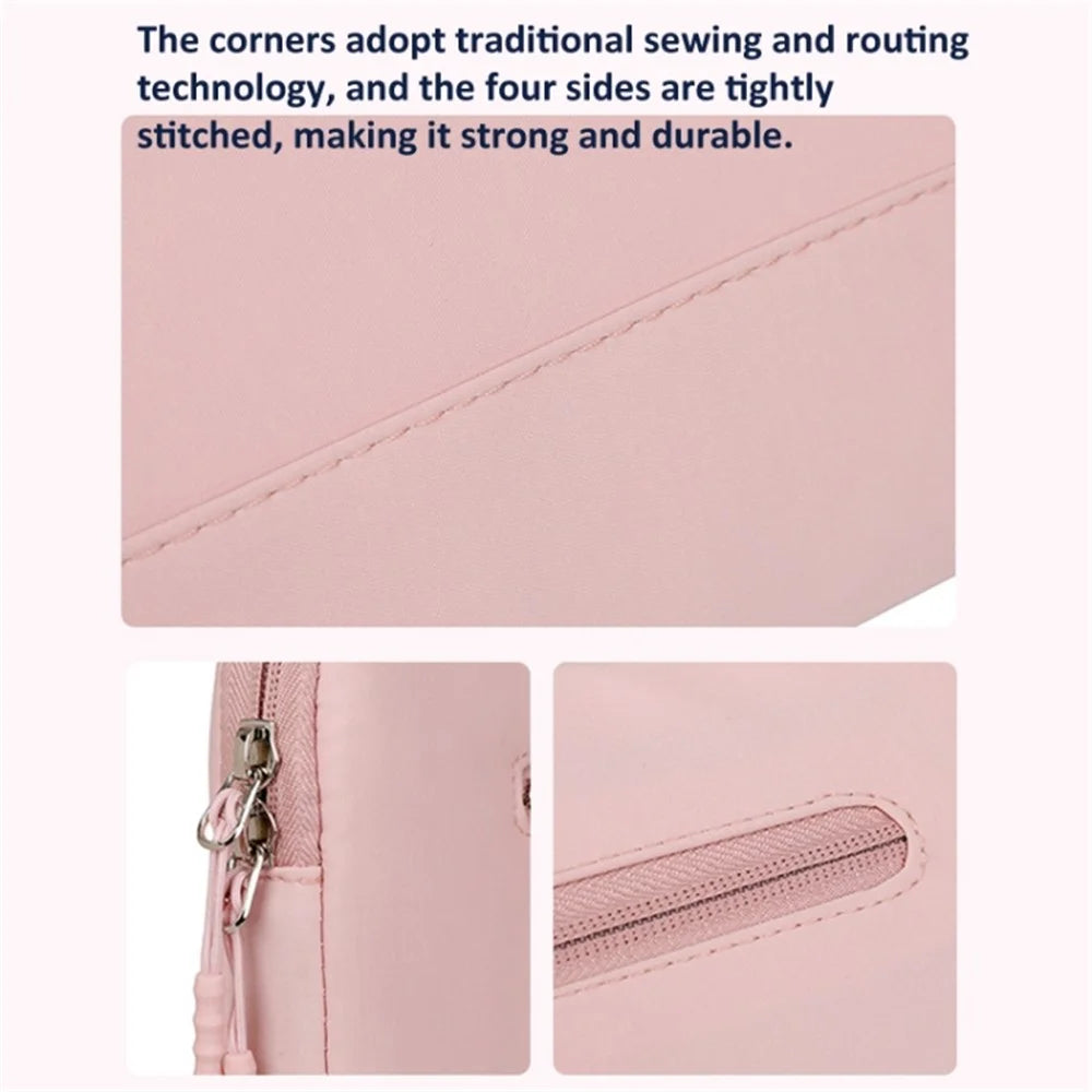 15-15.6 inch Notebook Bag Oxford Cloth Laptop Bag with Zipper Portable Phone Mouse Storage Bag - Pink - 6