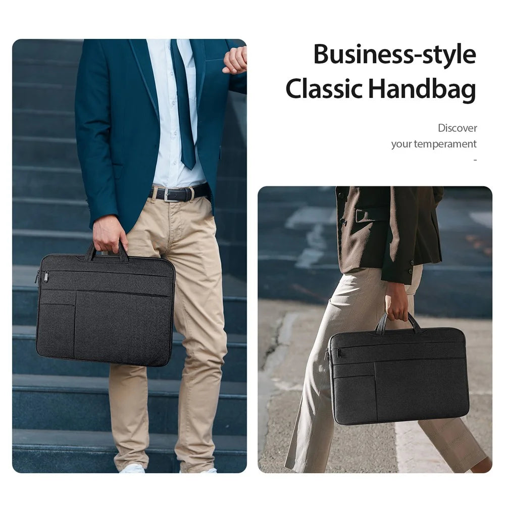 DUX DUCIS LBTD Series 14-15.4 Inch Notebook Pouch Waterproof Polyester Laptop Handbag - Black - 3