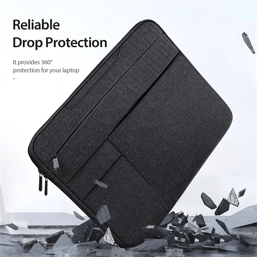 DUX DUCIS LBTD Series 13-13.9 inch Laptop Carrying Bag Multi Pockets Polyester Notebook Handbag - Black - 7