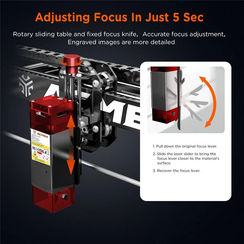 ACMER P1 10W Laser Engraver 0.01mm Accuracy Professional Laser Cutter Machine - US Plug - 3