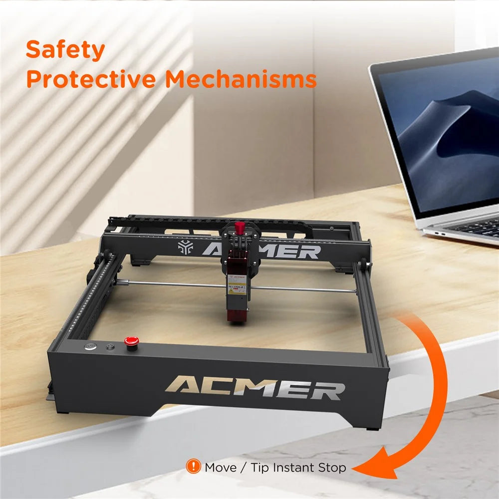 ACMER P1 10W Laser Engraver 0.01mm Accuracy Professional Laser Cutter Machine - US Plug - 4