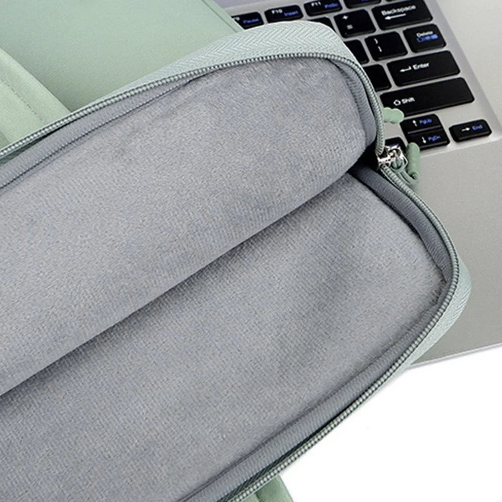 For 13.3 Inch Laptop Carrying Case Oxford Cloth Storage Bag Notebook Sleeve - Green - 3
