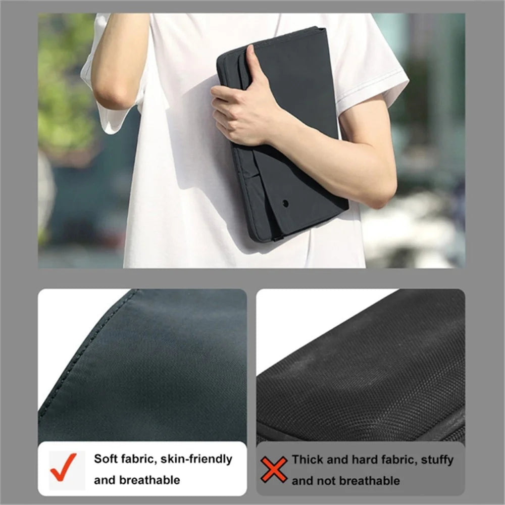 14 inch Laptop Sleeve Multi-Layer Nylon Waterproof Laptop Bag Carrying Case - Black - 5