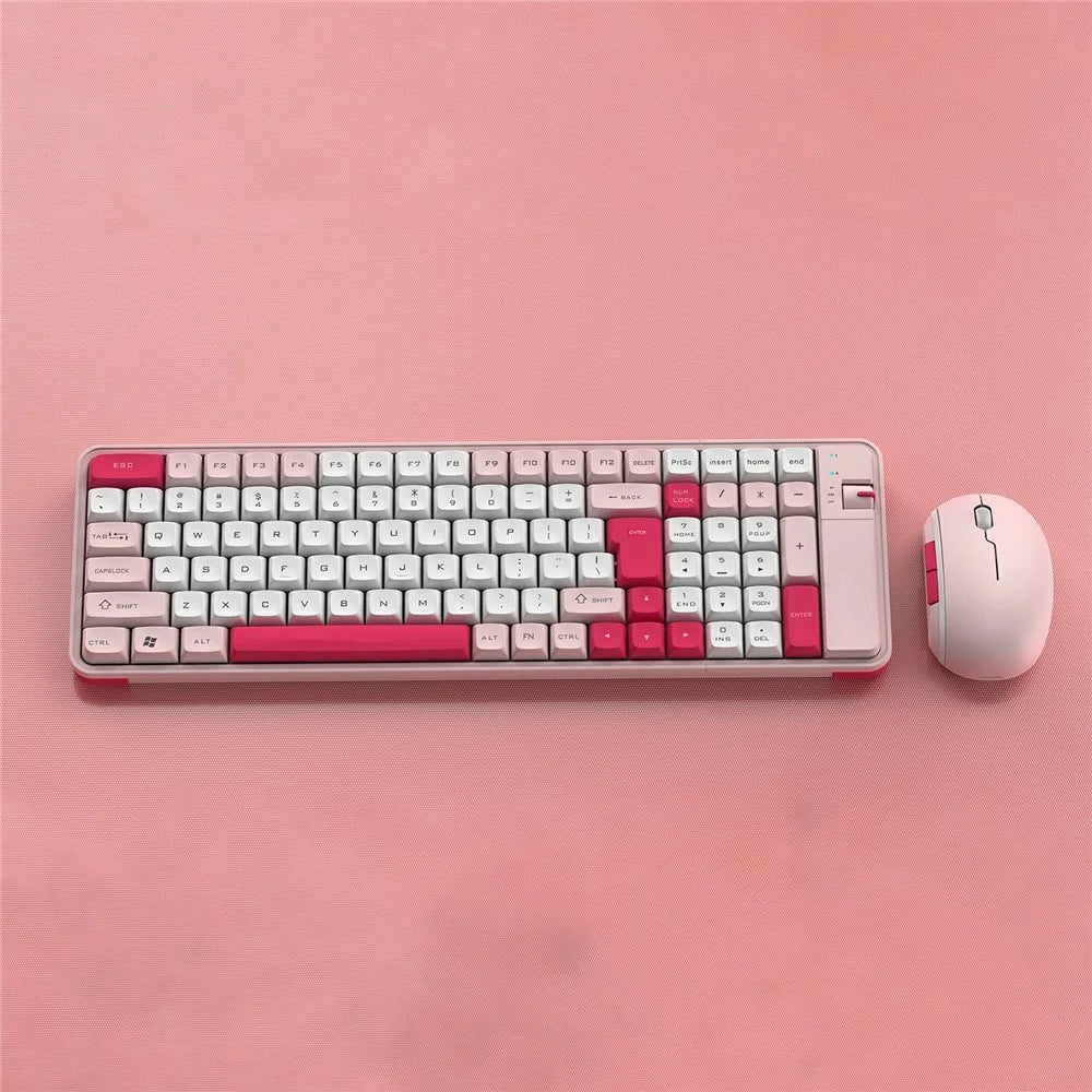 QW06 Wireless Keyboard and Mouse Bluetooth-compatible 5.0 Keyboard Mouse Set - Pink - 3