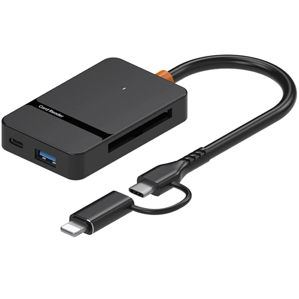 For Huawei  /  Xiaomi  /  Samsung 8-in-1 Card Reader Type-C + iP to SD  /  TF  /  MS  /  CF1  /  Type-C  /  USB 3.0 U Disk Reading Adapter - 2