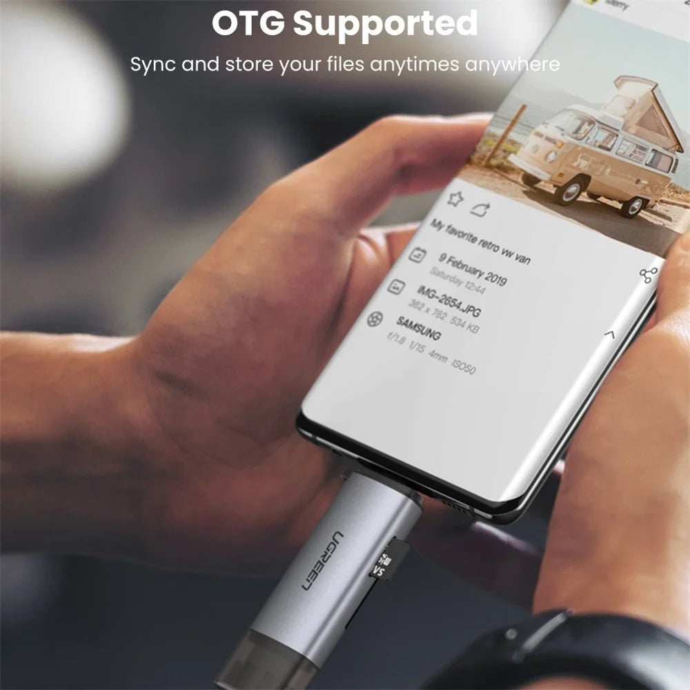 UGREEN 50706 2-in-1 USB-C/USB-A SD TF Memory Card Reader OTG Adapter - 4