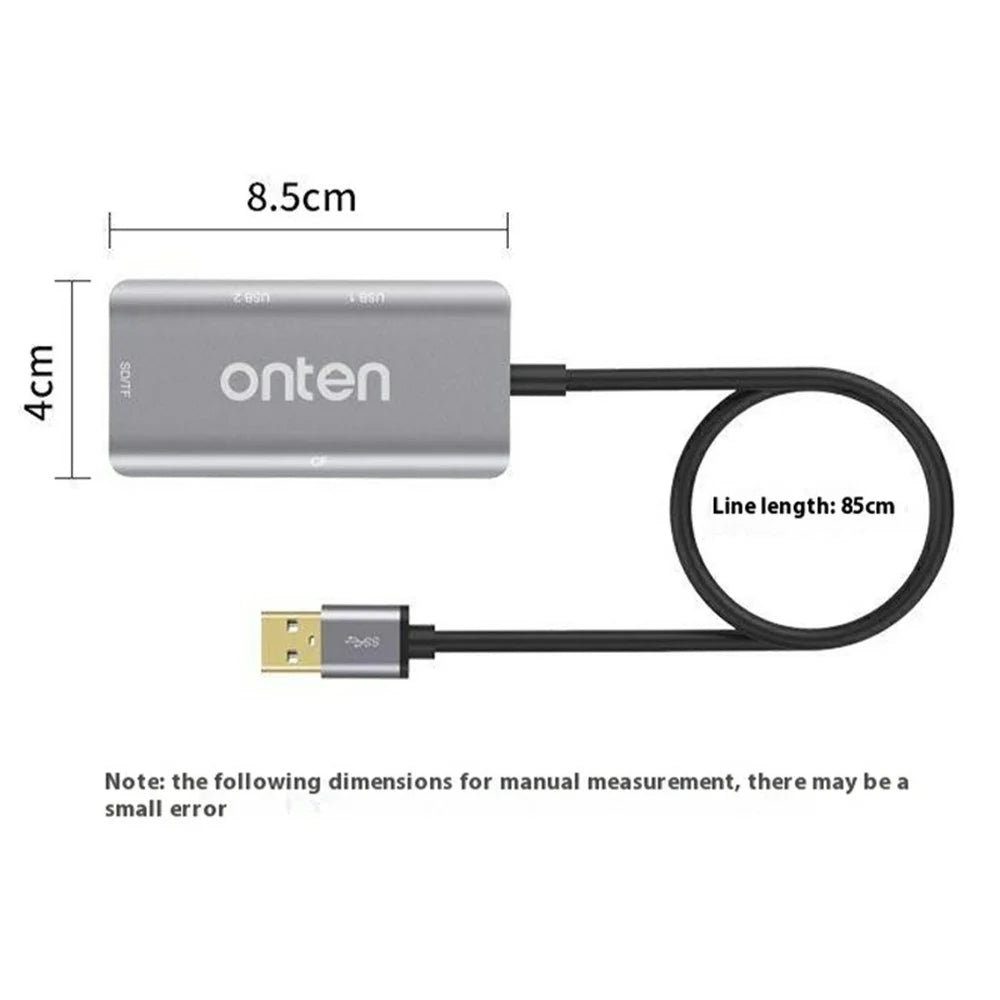 ONTEN 8107 USB 3.0 High Speed Card Reader CF SD TF Cards Simultaneous Reading Aluminum Alloy Adapter - 5