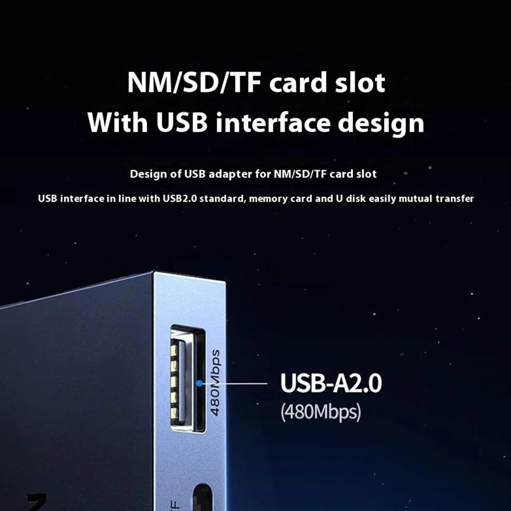 UGREEN 45178 2 In 1 USB A / Type C to SD  /  TF  /  NM Card Reader for Apple  /  Huwei  /  Android - 2