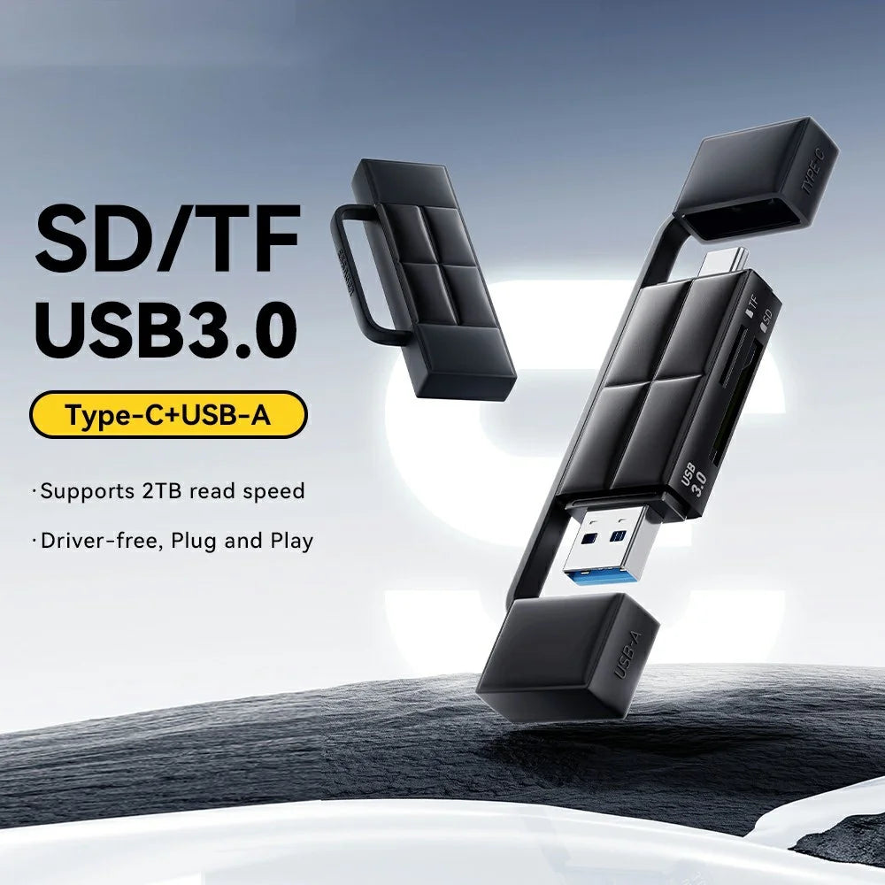 ESSAGER Card Reader USB 3.0 Type-C USB-A 2TB Max Dual SD  /  TF Card Storage Case for Camera Phone - 3