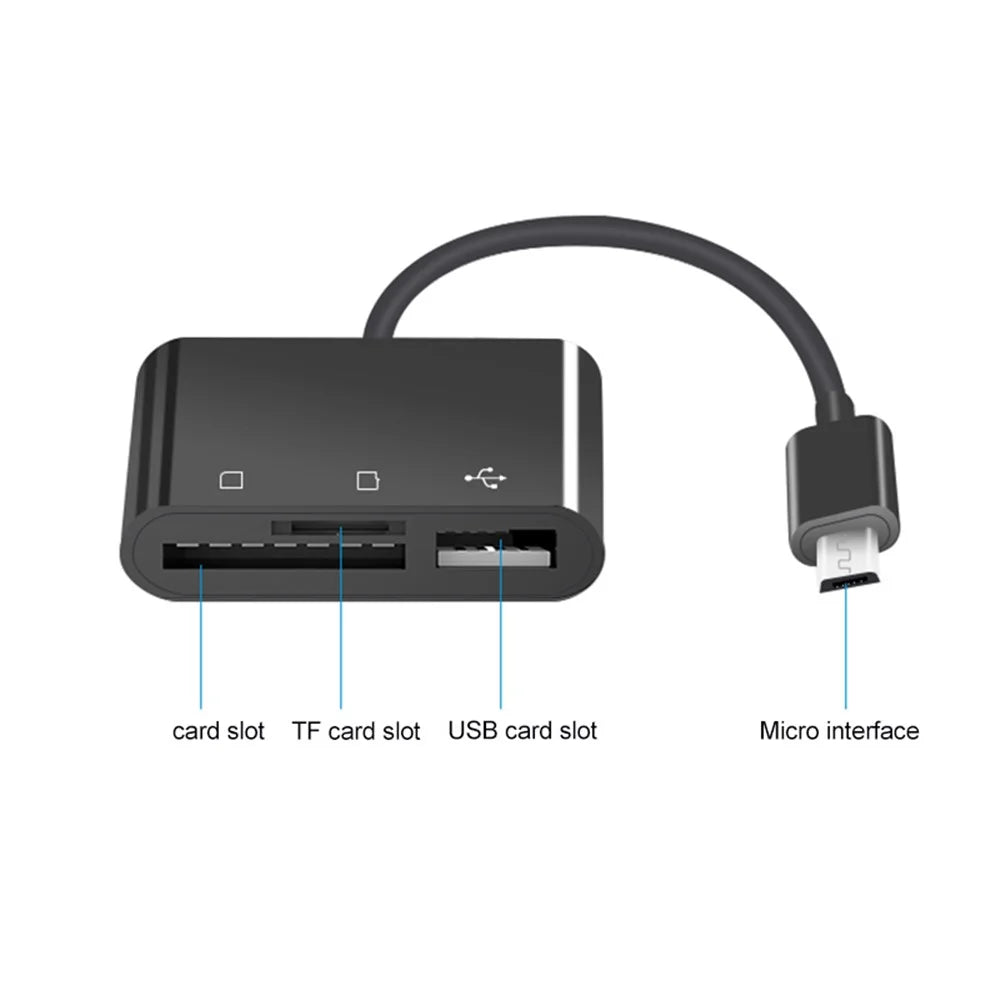 D-138 Micro USB 3 in 1 Multi-function Card Reader TF Card/Memory Card High Speed Adapter - 2