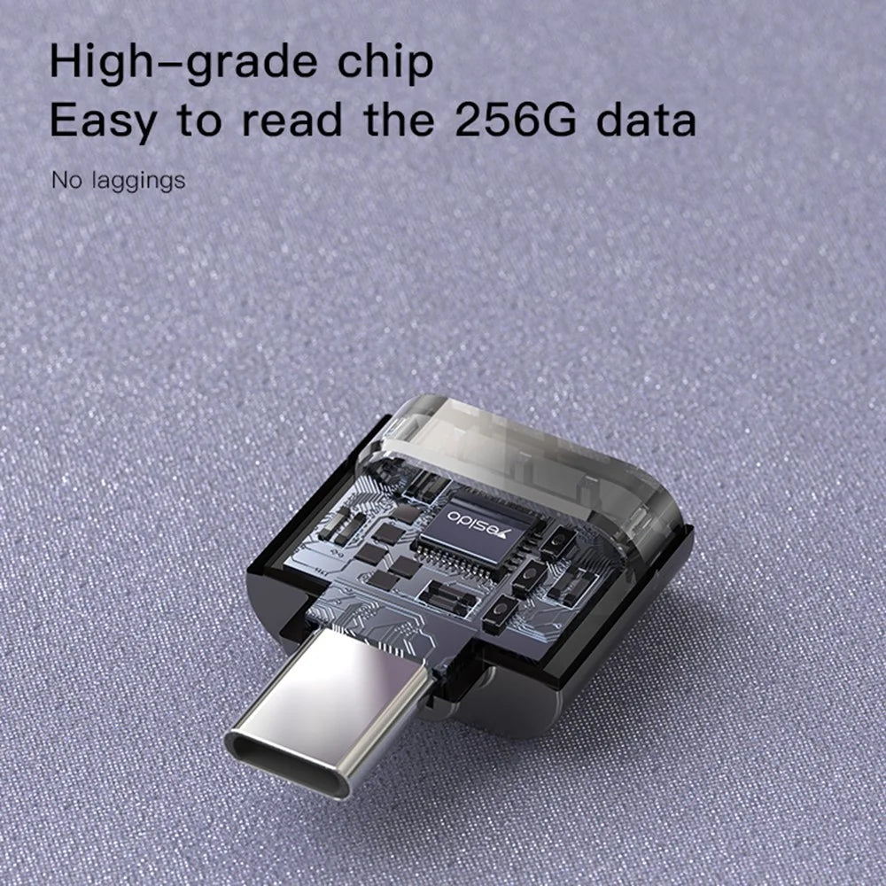 YESIDO GS19 Type-C Plug TF Memory Card Reader Android Phone Data Transfer OTG Adapter - 5