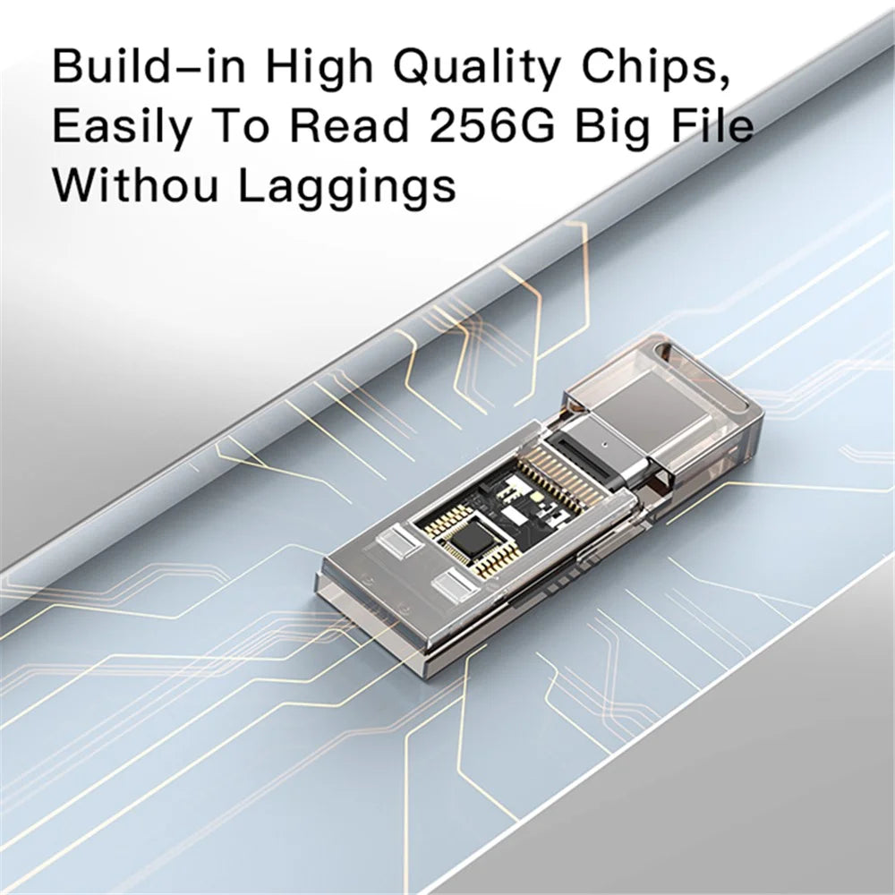 YESIDO GS21 2-in-1 Type-C/USB Plug TF Memory Card Reader Data Transfer Adapter for Laptop Android Phone - 5