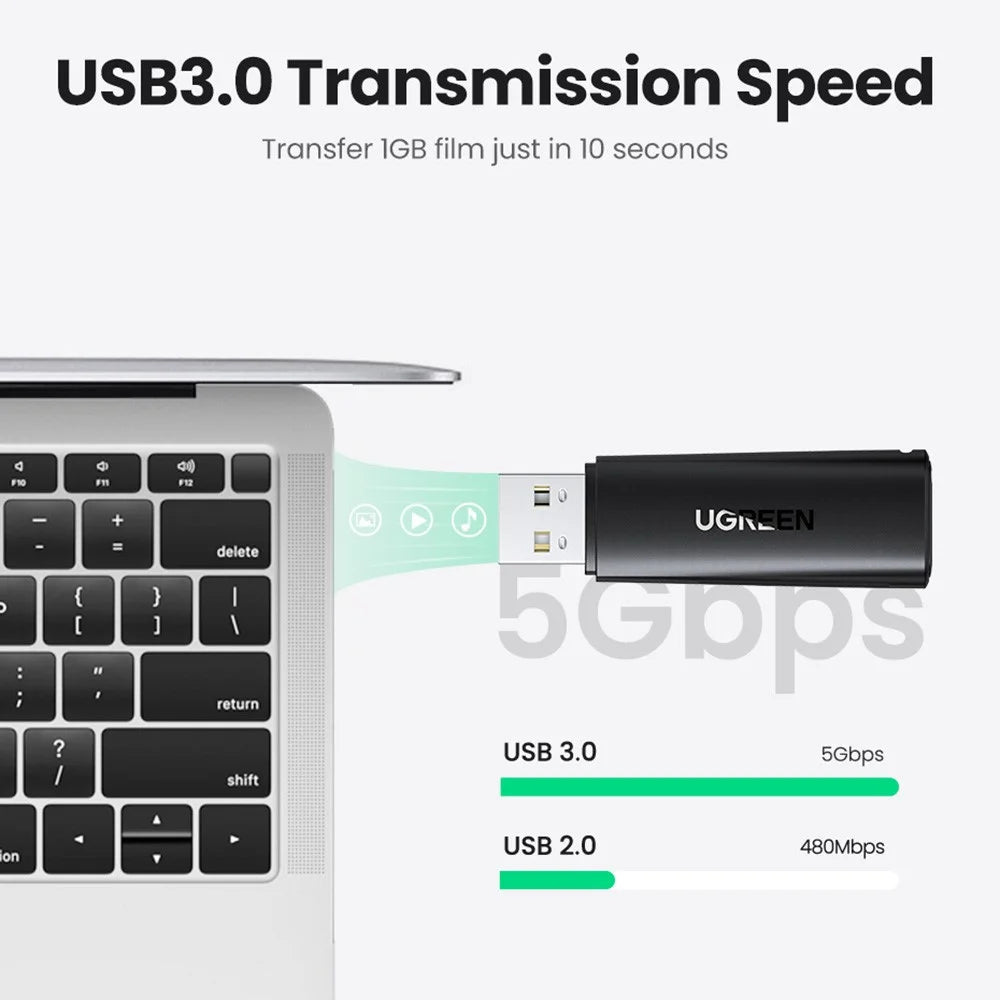 UGREEN USB 3.0 Portable Memory Card Reader Adapter Mini Size TF Card Reader - 3