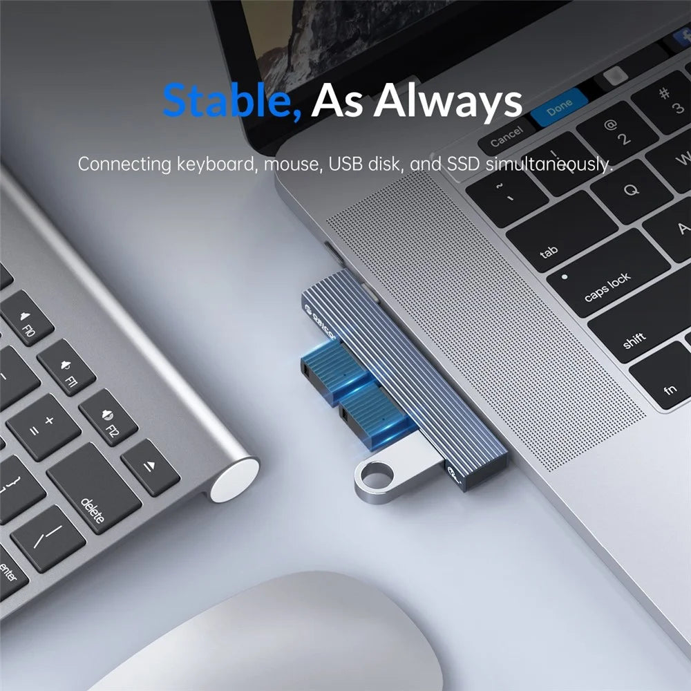 ORICO AH-W13 Type-C Docking Station 3-Ports USB3.1+USB2.0x2 USB Hub Adapter for Keyboard, Mouse, USB Disk - 2