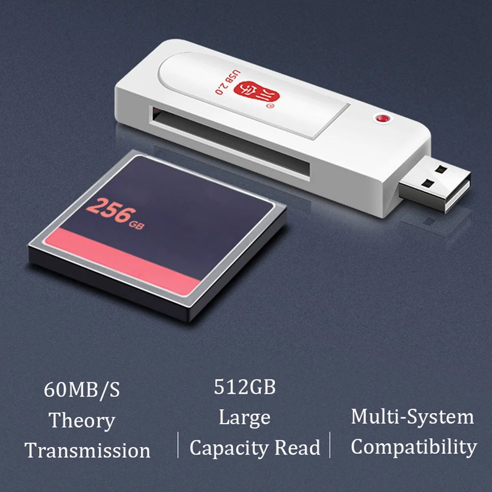 KAWAU C201 USB 2.0 CF Memory Card Reader 60MB / s High Speed 512GB Maximum Supported Memory Capacity - 2