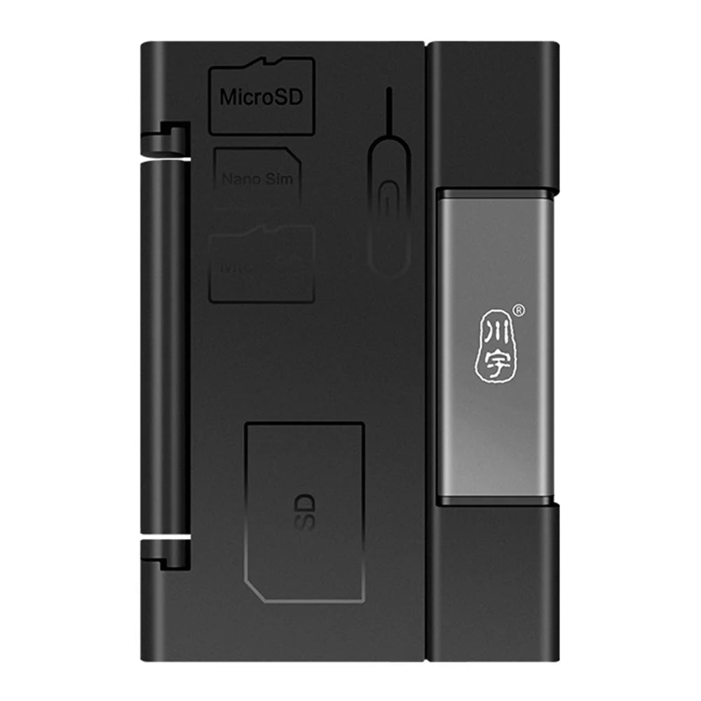 KAWAU C350M USB3.0+Type-C Portable Card Reader Support SD / TF Card Reading Cell Phone OTG 5Gbps Card Reader with Storage Box / Eject Pin - 2