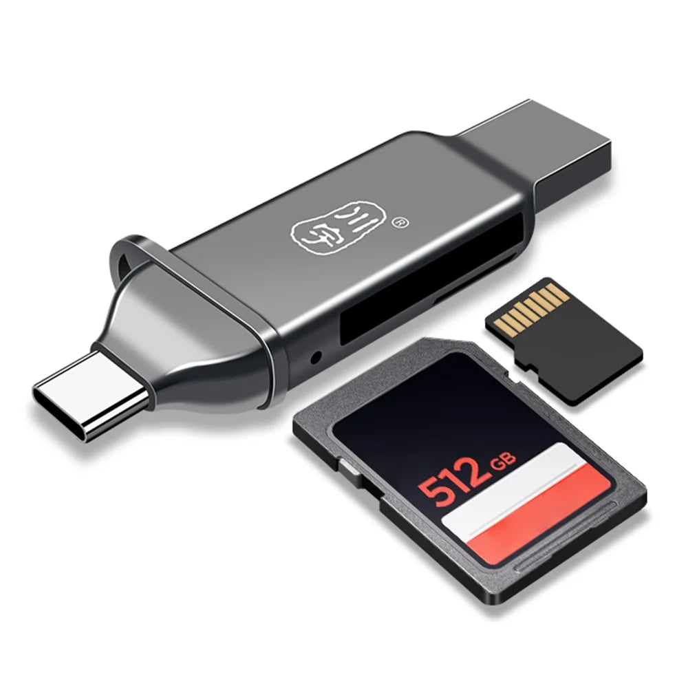 KAWAU C371 USB 3.0+Type C Portable Card Reader for SD TF MicroSD PC / Laptop / Smart Phone / Tablet - 2