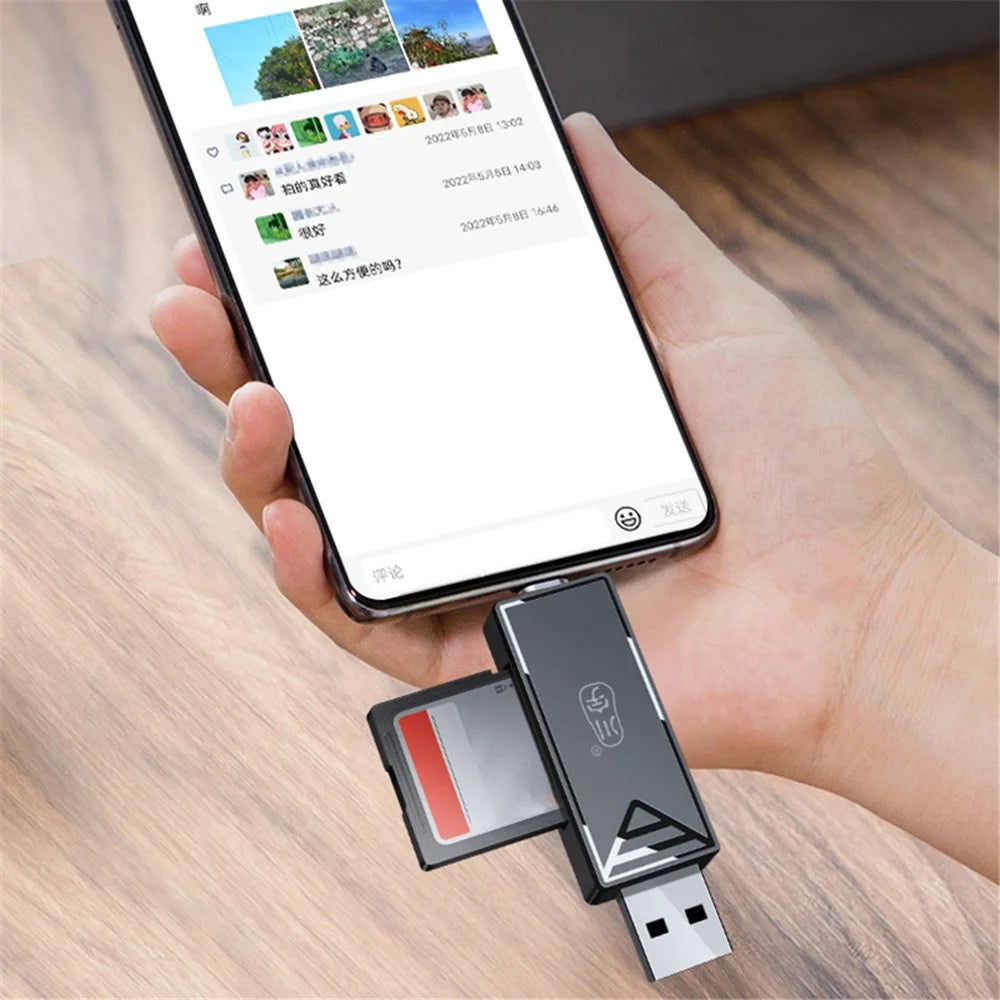 KAWAU C351 USB 3.0 High Speed Type C + USB SD / TF Card Reader Portable OTG Adapter - 4