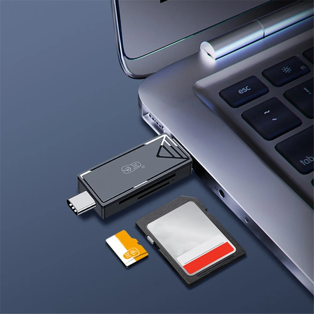 KAWAU C351 USB 3.0 High Speed Type C + USB SD / TF Card Reader Portable OTG Adapter - 7