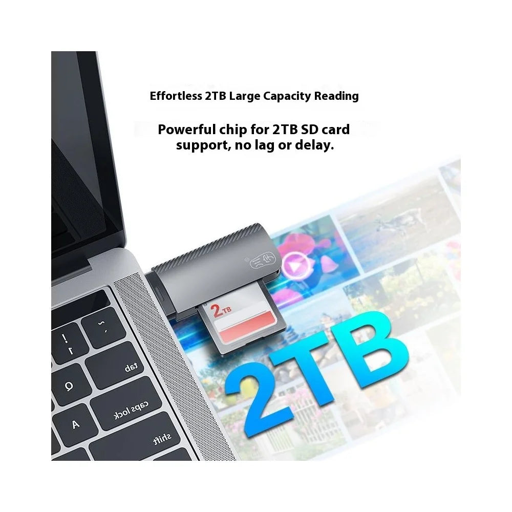 KAWAU C370 USB3.0 SD+TF 2-in-1 Card Reader Portable Mini Metal Card Reader with Single Drive Letter - 6