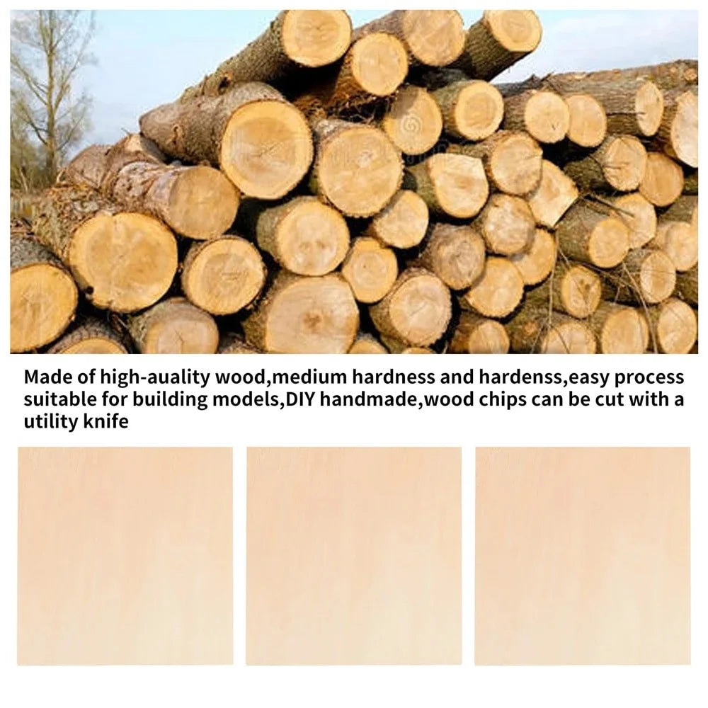 ACMER 220x220x2mm Wood Boards Crafts Basswood Sheets Thick Plywood Sheets - 5