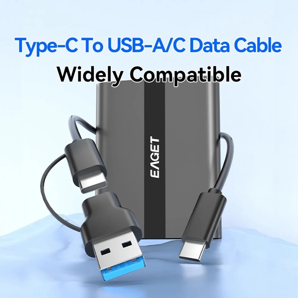 EAGET ET-M8 2TB Portable SSD 500MB / S High Speed Aluminum Alloy Type C External Solid State Drive - 7
