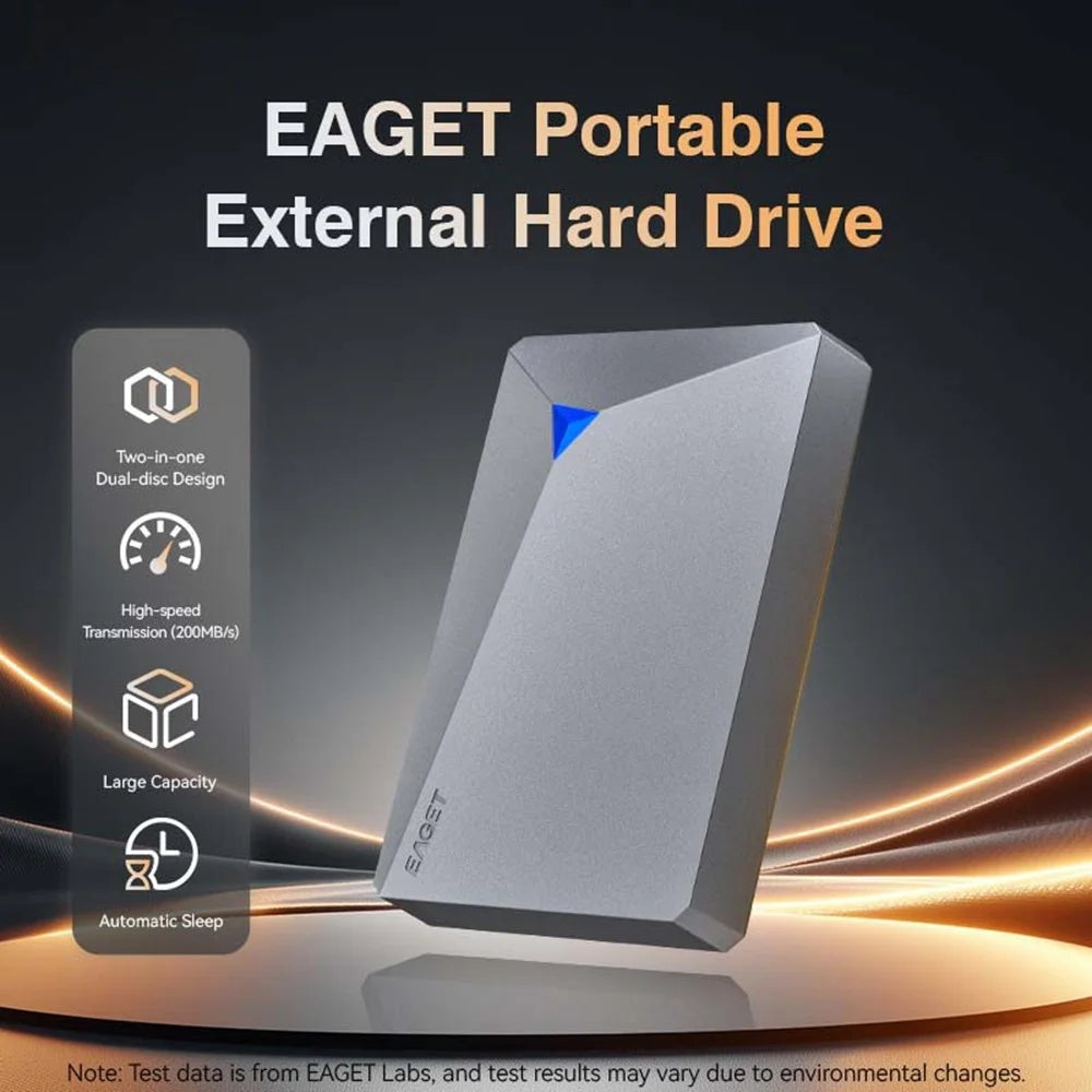 EAGET G20 Ultra Portable External Hard Drive 2TB USB 3.0 200MB / s High Speed HDD for PC PS4 PS5 Xbox - 3