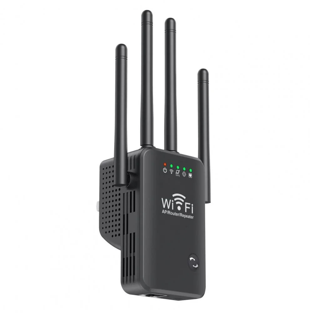 U9 Wireless Repeater 3-in-1 Function Wi-Fi Signal Booster 300Mbps WiFi Extender - Black / US Plug - 1