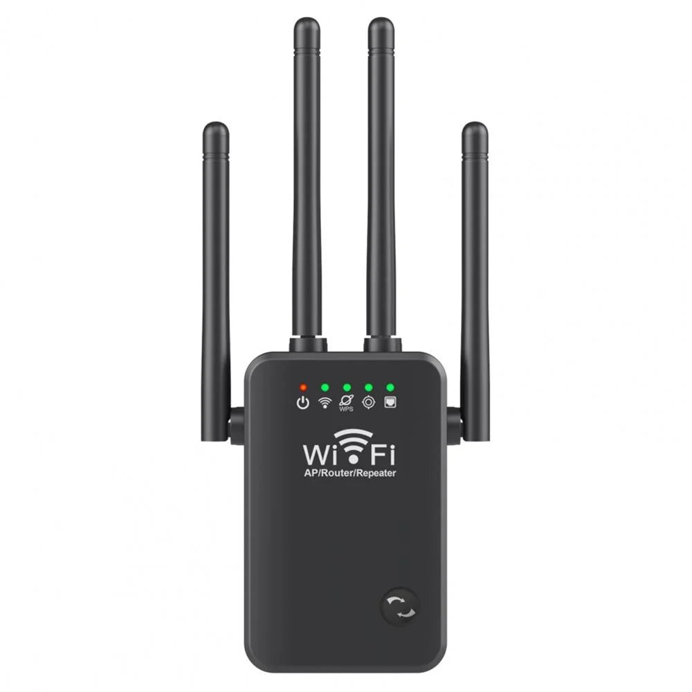 U9 Wireless Repeater 3-in-1 Function Wi-Fi Signal Booster 300Mbps WiFi Extender - Black / US Plug - 2