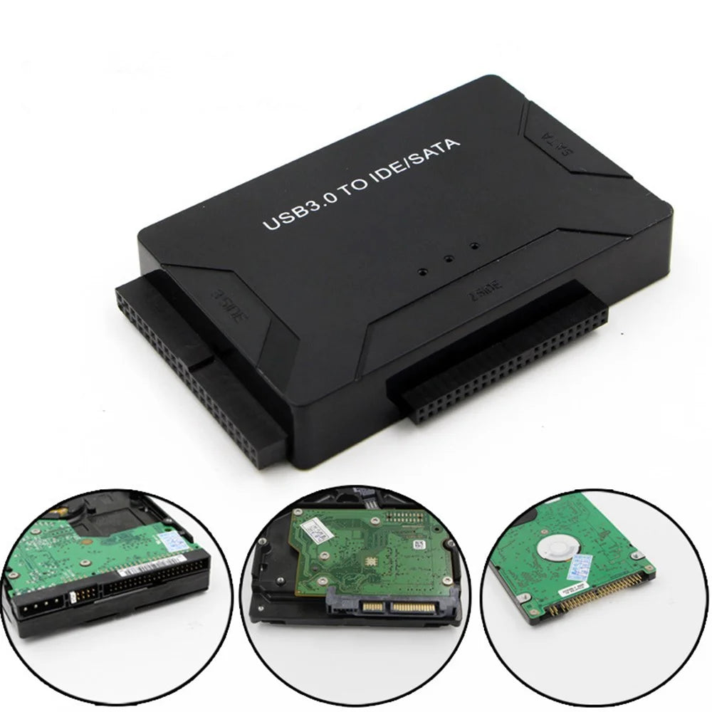 USB3.0 Hard Drive Adapter USB3.0 to SATA / IDE Converter with Power Switch Multifunctional Easy Drive Cable - UK Plug - 5