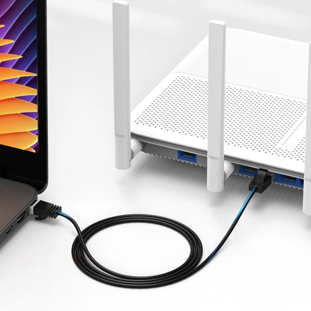 CABLECREATION CL0045 1m Pure Copper Cat6a Network Cable 10Gbps Thin Cord Computer Router RJ45 Ethernet Cable - Straight - 3