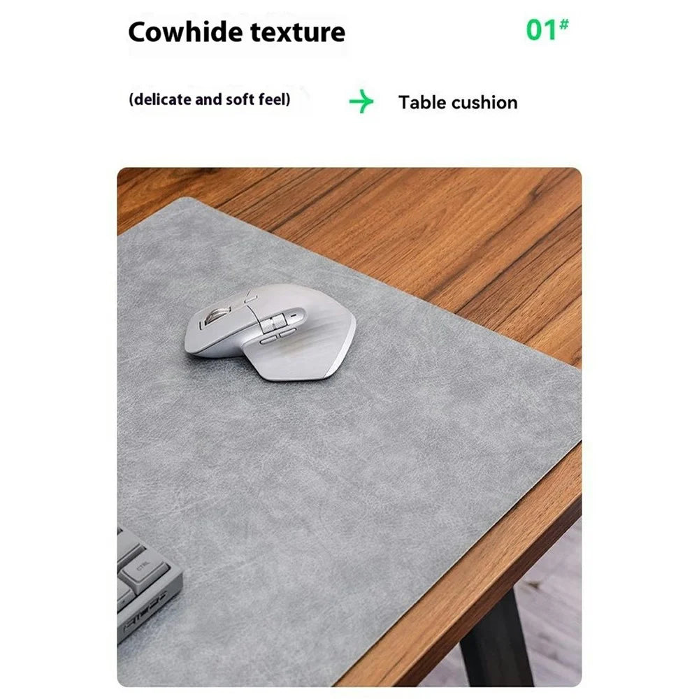 40 x 80cm Waterproof Leather Mouse Pad Double-Sided Desk Mat for Home / Office - Space Grey / Dark Grey - 3